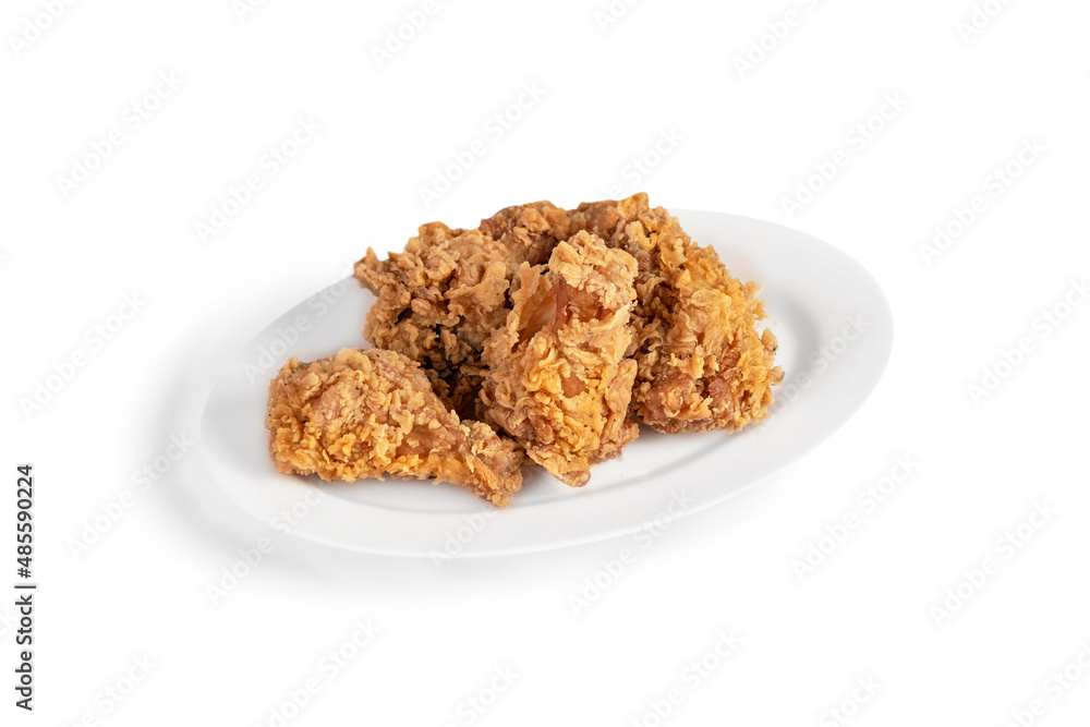 deep fried chicken on dish deep fried chicken on dish