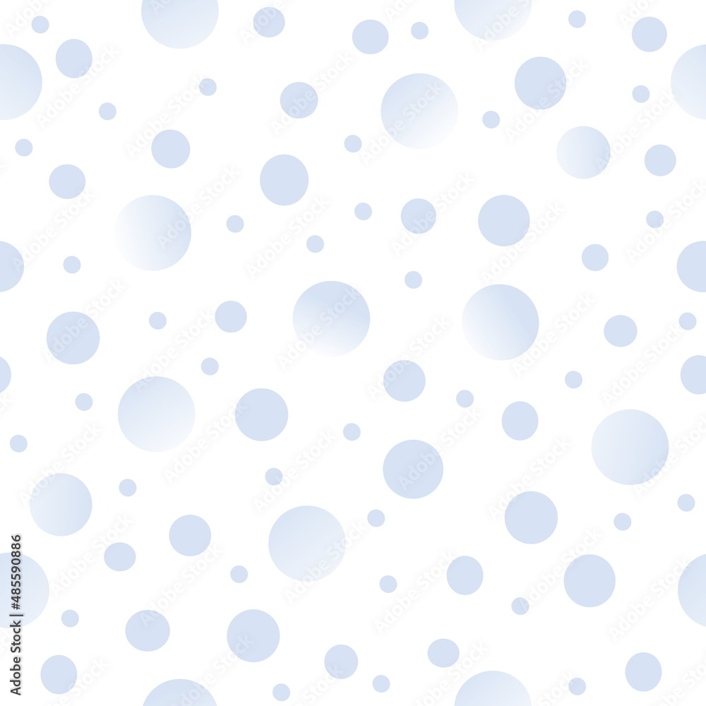 Seamless geometric pattern white background, vector drawing circles light blue color