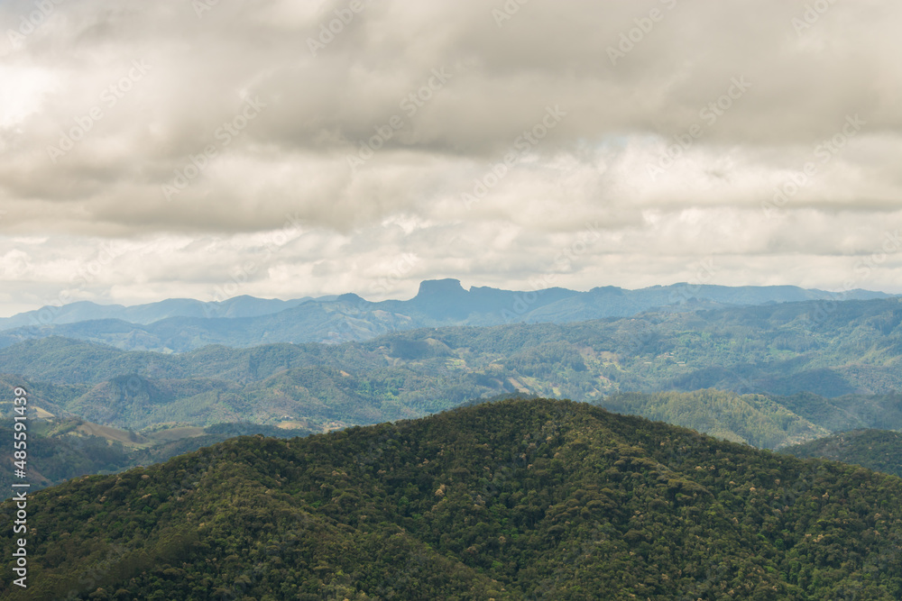 A cloudy view from Pico Agudo - a high mountain top with a 360 degree view of the Mantiqueira Mountains (Santo Antonio do Pinhal, Sao Paulo State, Brazil)