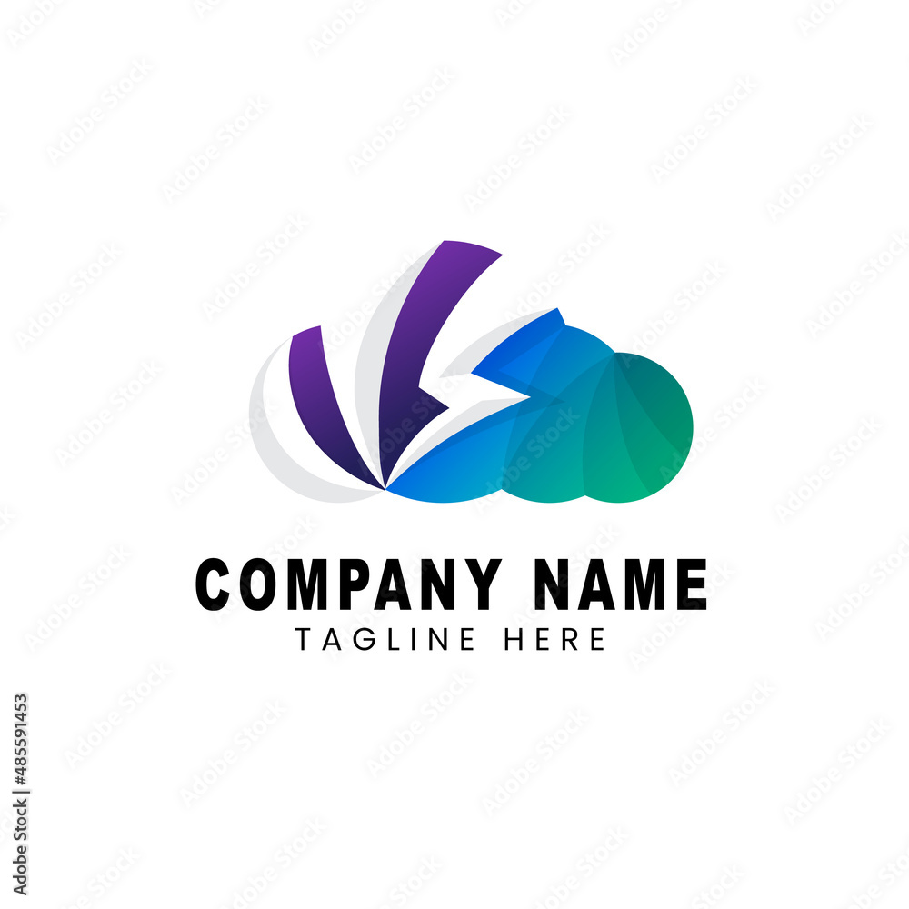 Obraz premium Colorful cloud logo template with gradient colors