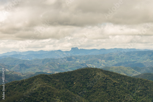 A cloudy view from Pico Agudo - a high mountain top with a 360 degree view of the Mantiqueira Mountains  Santo Antonio do Pinhal  Sao Paulo State  Brazil 