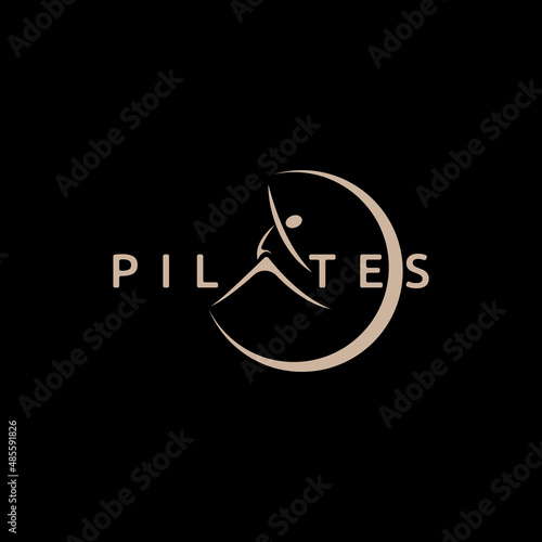 Trainer pilates woman,  yoga logo identity