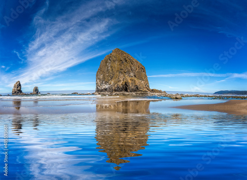 The Haystack Rock on the Cannon Beach in Oregon