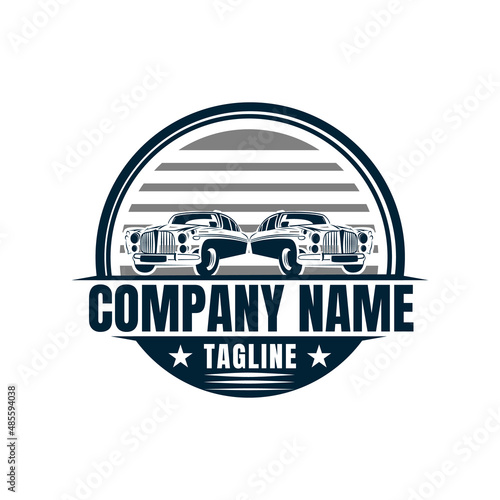 Vintage style car logo collection