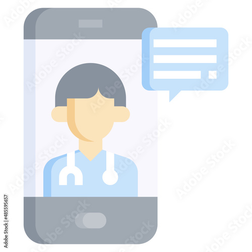 TELEMEDICINE flat icon,linear,outline,graphic,illustration