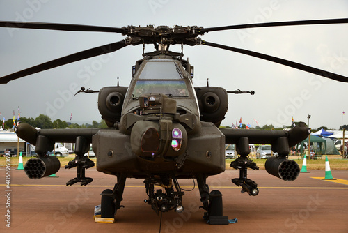 AH-64 Apache military tactical air support helicopter