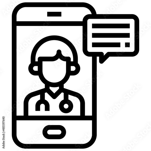 TELEMEDICINE line icon,linear,outline,graphic,illustration