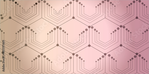 Abstract background with hexagon technology and geometric pattern .Creative design with hexagon and Hexagons technology and science vector connection and chemical carcass and social network .  