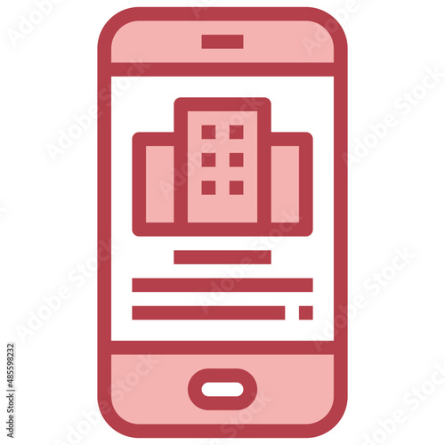 TELEMEDICINE red line icon,linear,outline,graphic,illustration