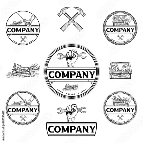 Set of vintage craftsman emblems
