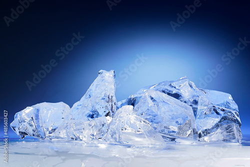 ice blocks on blue background © the_lightwriter