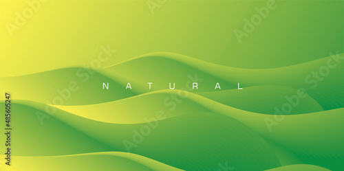 Green volume waves abstract background, nature eco wallpaper or presentation backdrop