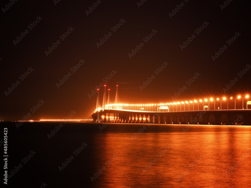 Fototapeta premium penang second bridge at night