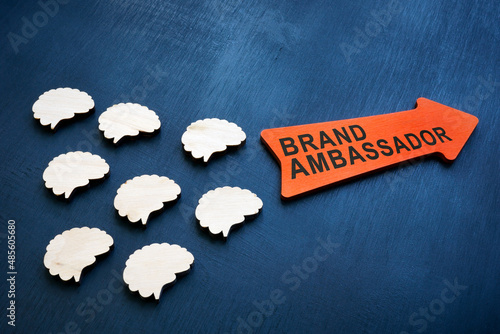 Brains and arrow on the surface. Brand ambassador concept. photo