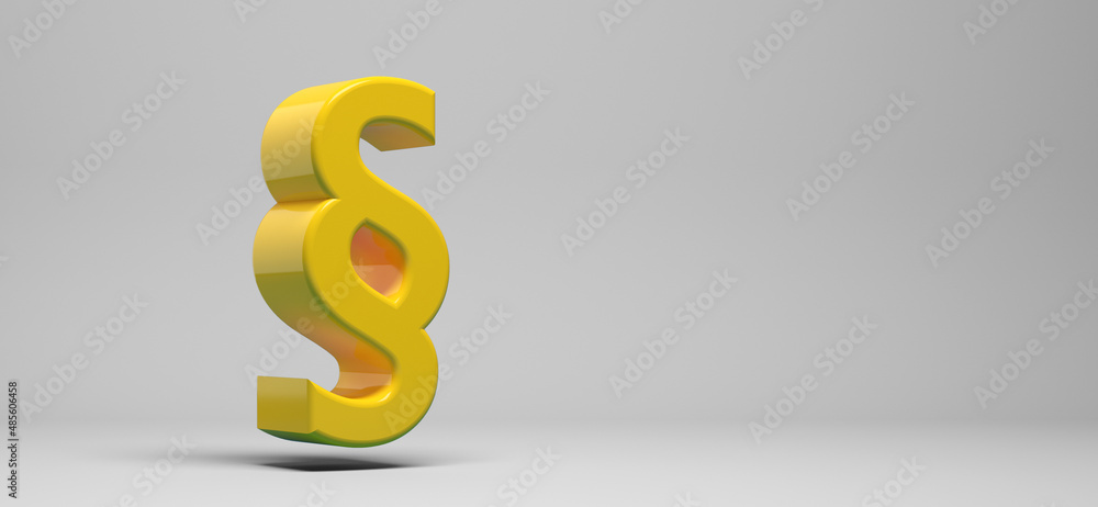 paragraph symbol of justice in front of background - 3D Illustration paragraph symbol of justice in front of background - 3D Illustration