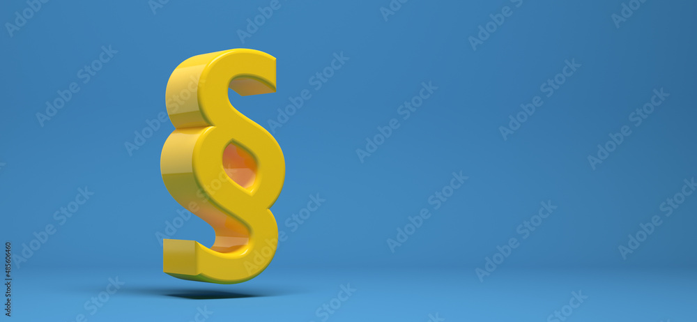paragraph symbol of justice in front of background - 3D Illustration paragraph symbol of justice in front of background - 3D Illustration