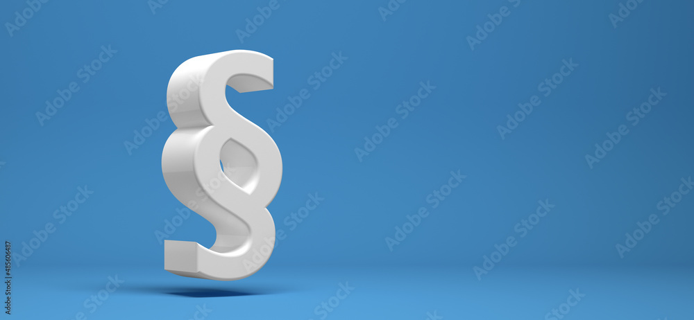 paragraph symbol of justice in front of background - 3D Illustration paragraph symbol of justice in front of background - 3D Illustration