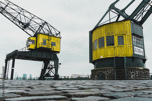 Old harbour cranes in Cologne