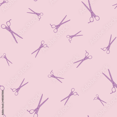 Scissors seamless pattern. Retro salon background.