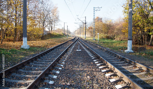 railway rails stretching into distance