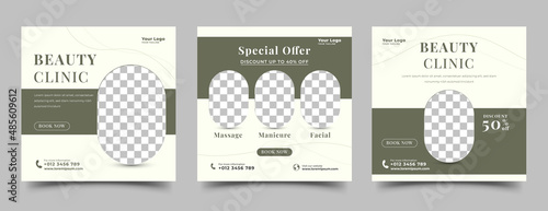 Spa and beauty salon social media post template.