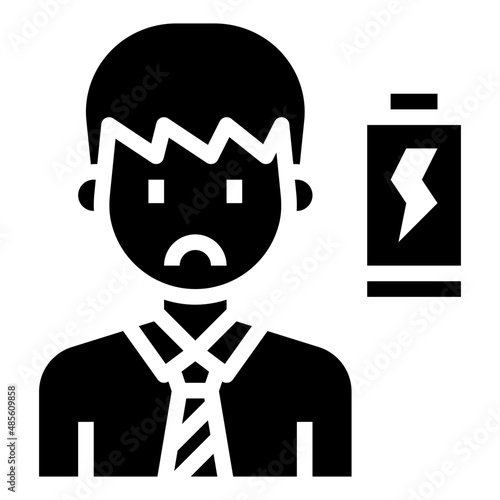 TIRED glyph icon,linear,outline,graphic,illustration