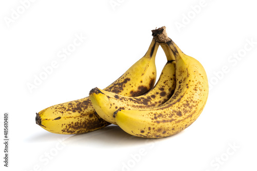 Sehr reife Bananen mit weissen Hintergrund