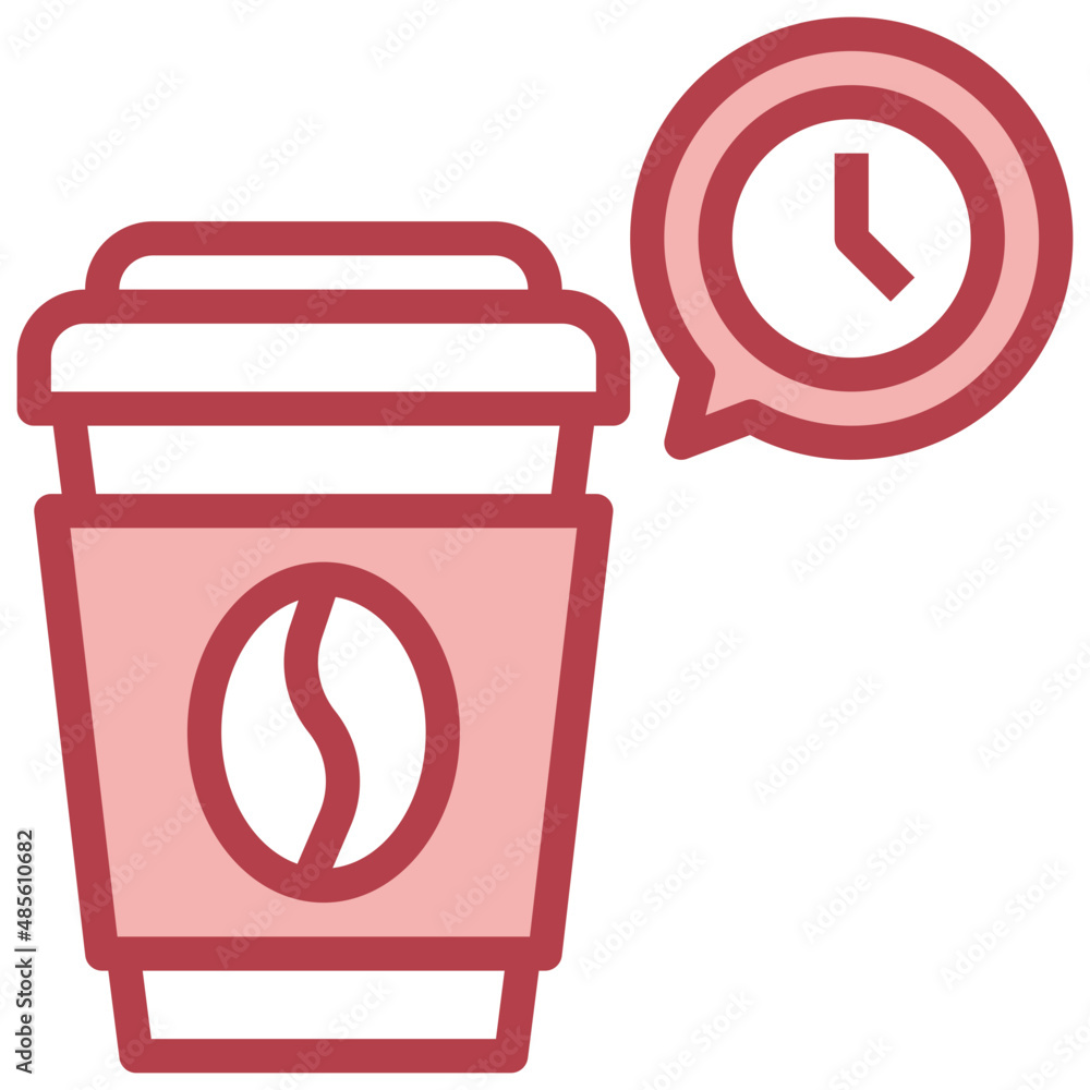 COFFEE TIME red line icon,linear,outline,graphic,illustration COFFEE TIME red line icon,linear,outline,graphic,illustration