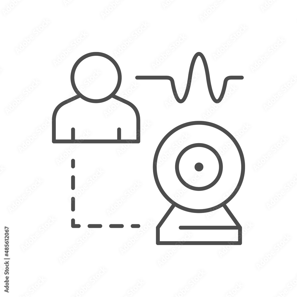 Video conference line outline icon Video conference line outline icon