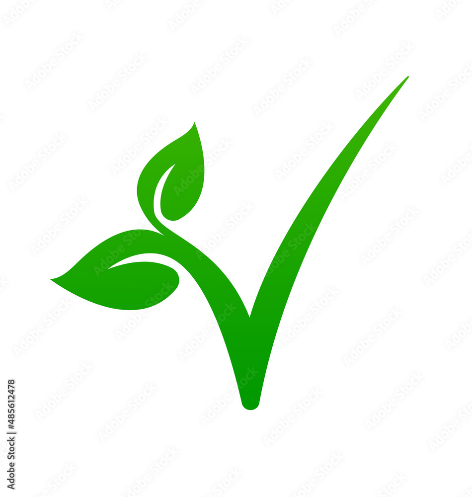 vegan v leaf logo symbol Stock Vector Adobe Stock