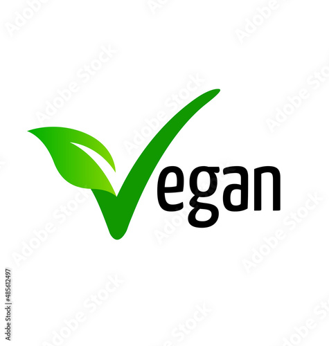 vegan v leaf tick check mark logo icon