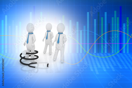 3d illustration doctor with stethoscope 
