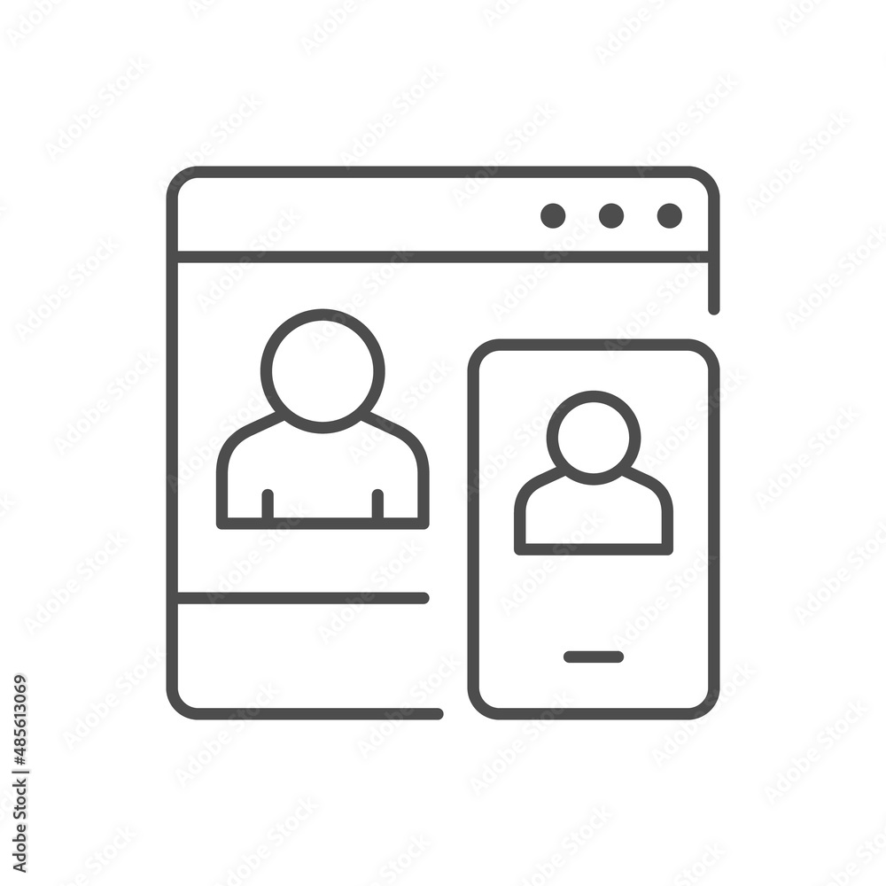 Online meeting line outline icon Online meeting line outline icon