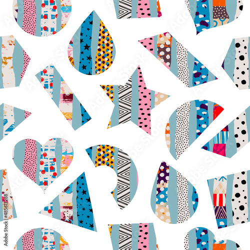 Seamless pattern with geometric shapes. Can be used on wrapping paper, fabric, backdrop for various images, etc.