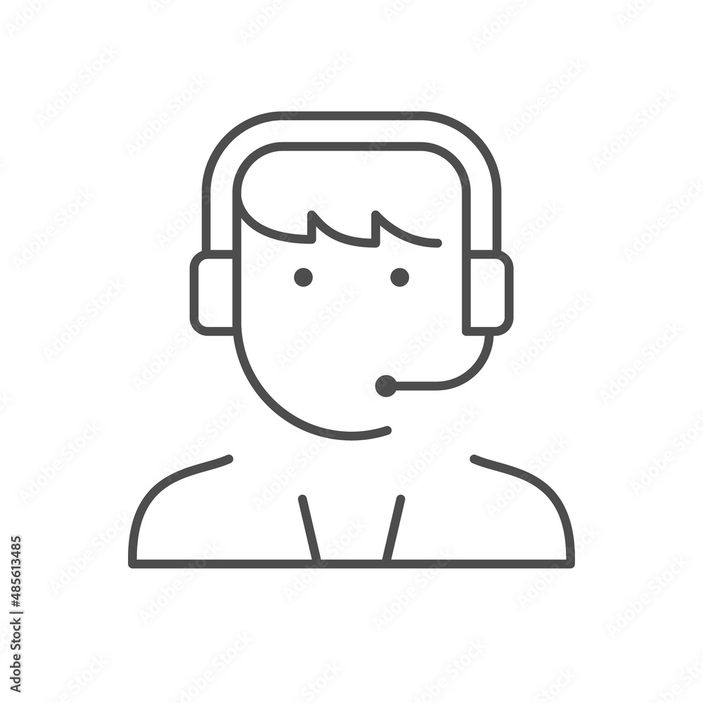 Obraz premium Support service line outline icon