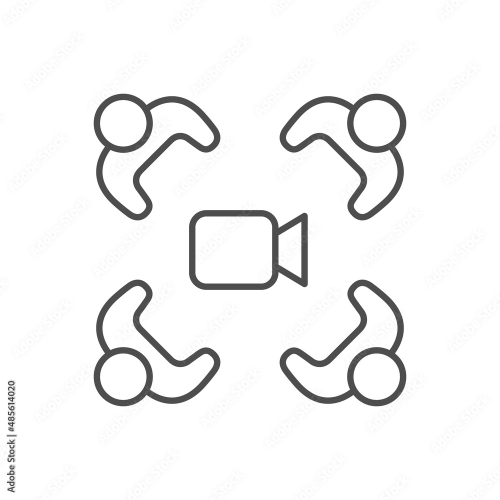 Video conference line outline icon Video conference line outline icon