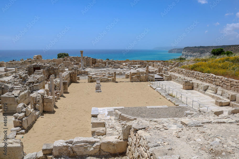 ruins in front of the sea in archaeological site of Kourion ruins in front of the sea in archaeological site of Kourion