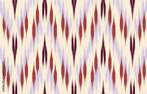 Ethnic abstract purple Seamless ikat pattern in tribal, folk embroidery, and Asia style. Aztec geometric art ornament print. Design for carpet, wallpaper, clothing, wrapping, fabric, cover. photo