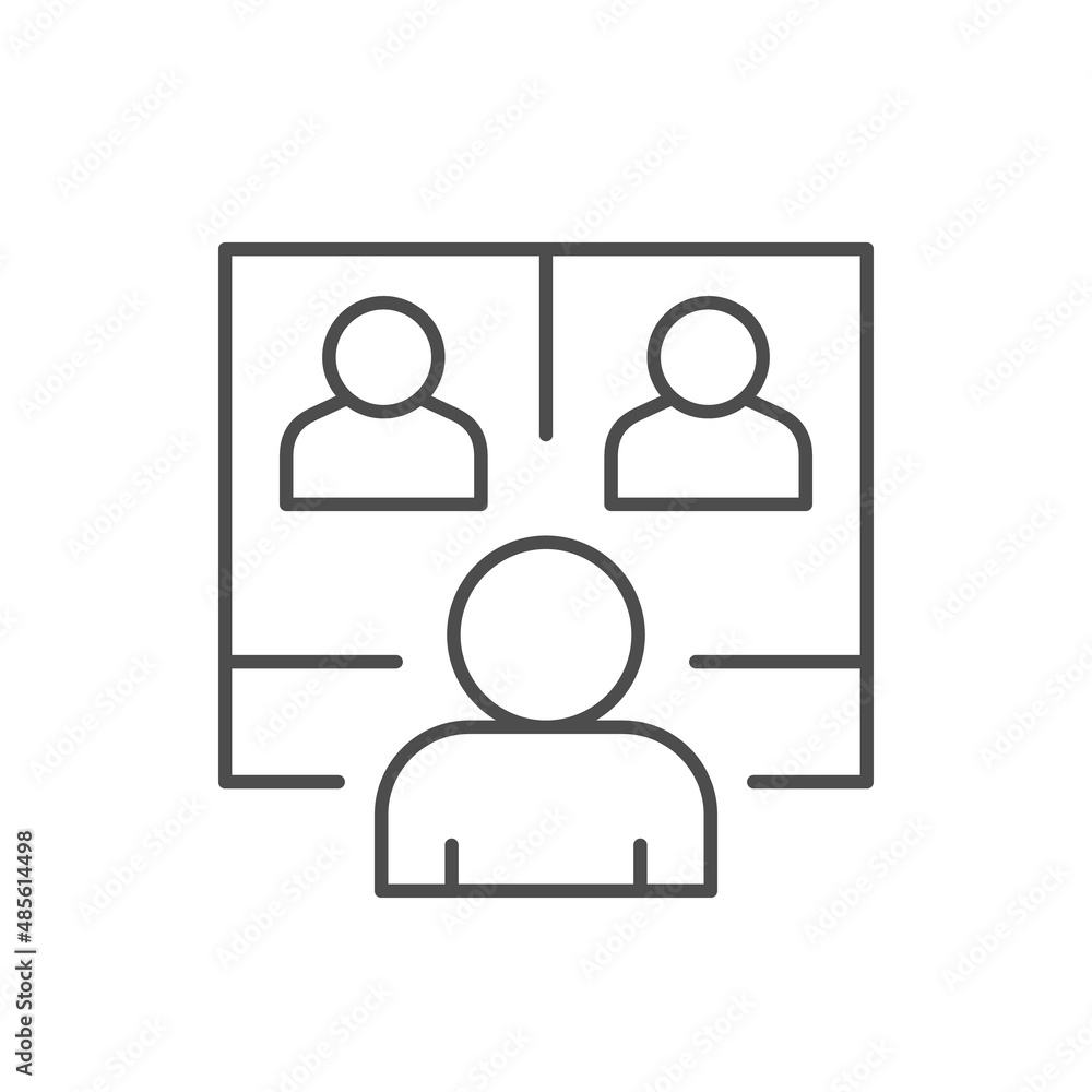 Online meeting line outline icon Online meeting line outline icon