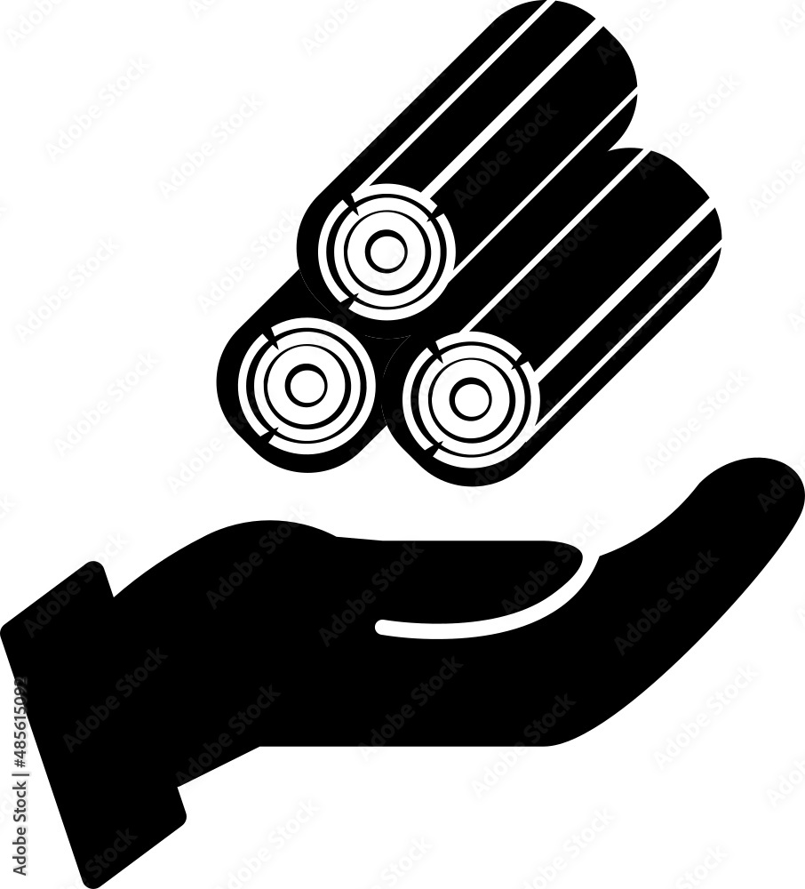 wood on hand icon wood on hand icon