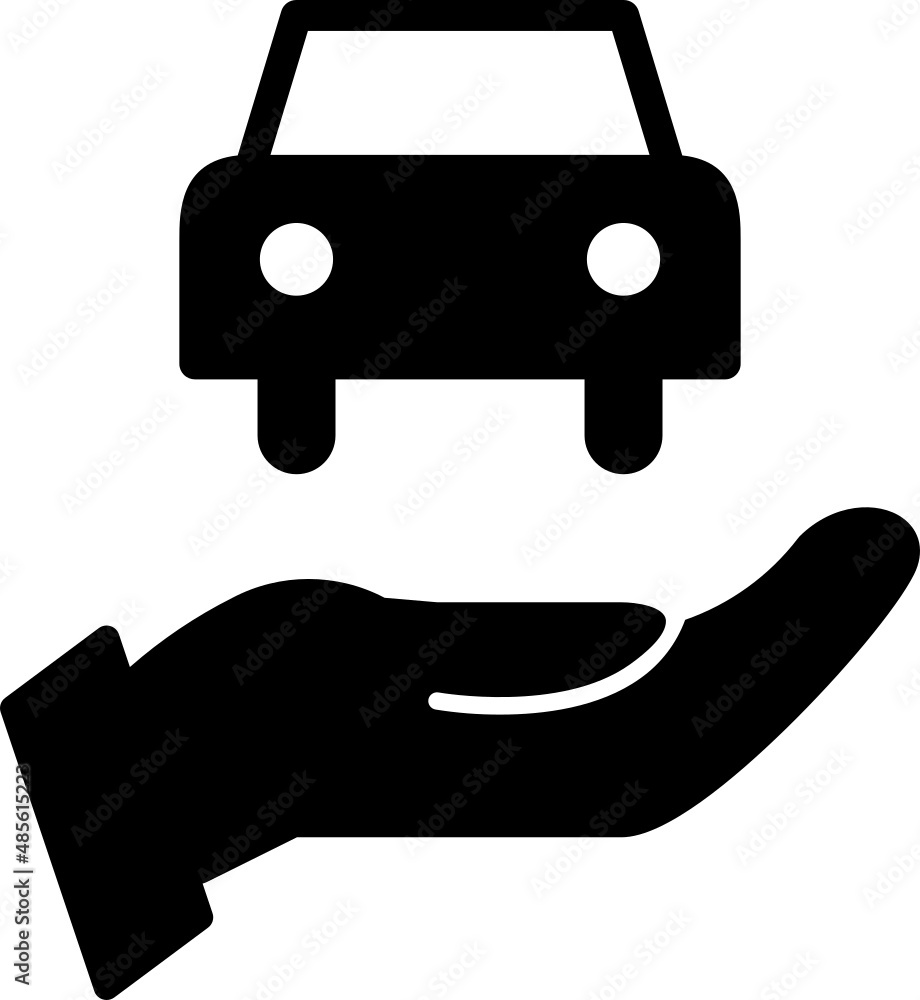 car on hand icon car on hand icon