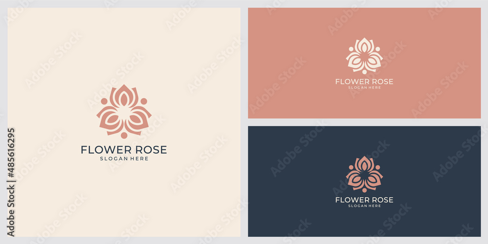 Minimalist flower logo ornament with line art style. luxury template business card design. Minimalist flower logo ornament with line art style. luxury template business card design.