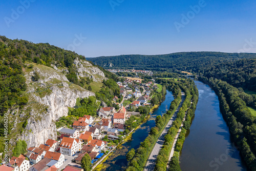 Luftbild von Essing im Naturpark Altmühltal, Bayern, Deutschland photo