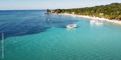 Amazing clear water at West Bay beach (Roatan Honduras) - Drone footage