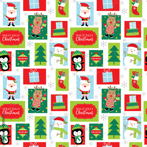 christmas seamless pattern with christmas icon design