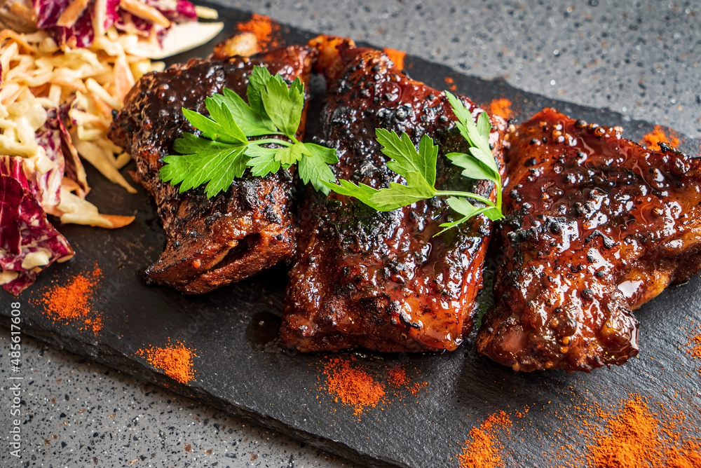 grilled ribs with cabbage salad grilled ribs with cabbage salad