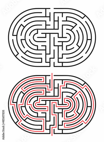 Abstract maze / labyrinth with entry and exit. Vector labyrinth 300.