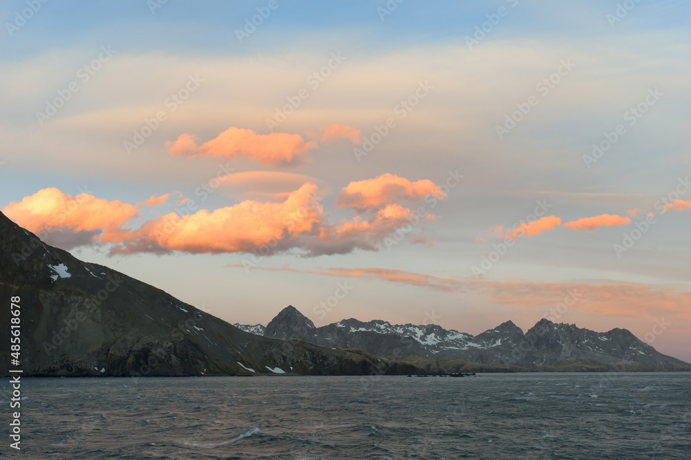 Drygalski Fjord at sunset, South Georgia