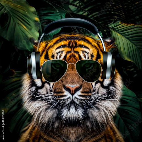 abstract colored tiger muzz...