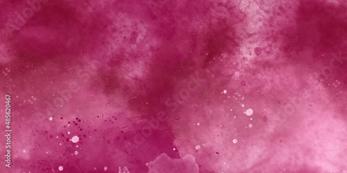 Hand drawn bright pink gradient abstract watercolor splashed on the paper. Multicolor watercolor background for textures. Noisy, grungy, marble, concrete backgrounds. 